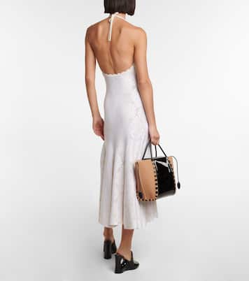 Abito midi in crêpe con scollo all’americana | Alaïa