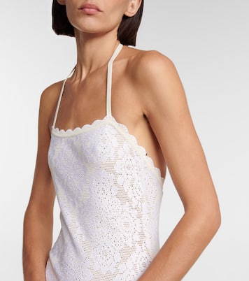 Abito midi in crêpe con scollo all’americana | Alaïa