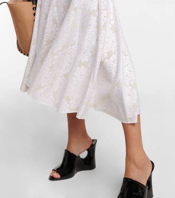 Abito midi in crêpe con scollo all’americana | Alaïa