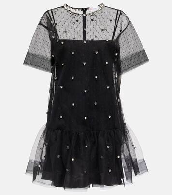 Embellished point d’esprit tulle minidress | REDValentino