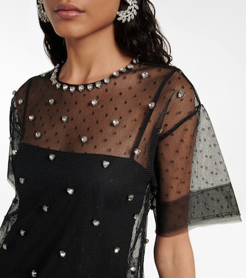 Embellished point d’esprit tulle minidress | REDValentino