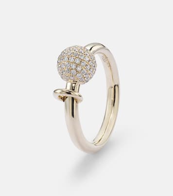 Bague Piercing en or 14 ct et diamants | Rainbow K