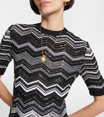 Zig-zag knit sequined minidress | Missoni