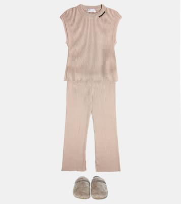 Ribbed-knit cotton pants | Brunello Cucinelli Kids
