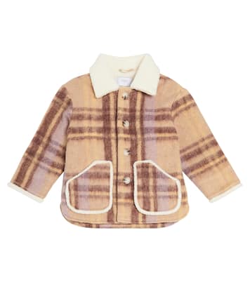 Teddy-trimmed checked coat | Paade Mode