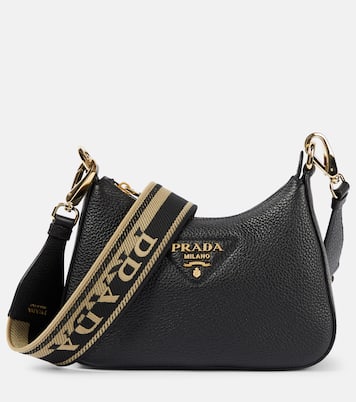 Small leather shoulder bag in black Prada Mytheresa