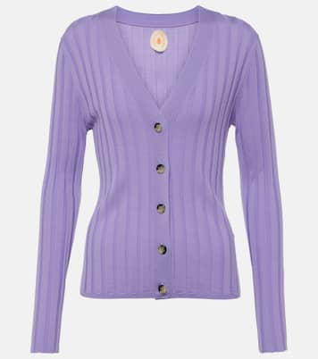 Cardigan in lana vergine a coste | Jardin des Orangers