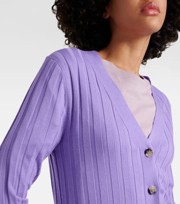 Cardigan in lana vergine a coste | Jardin des Orangers