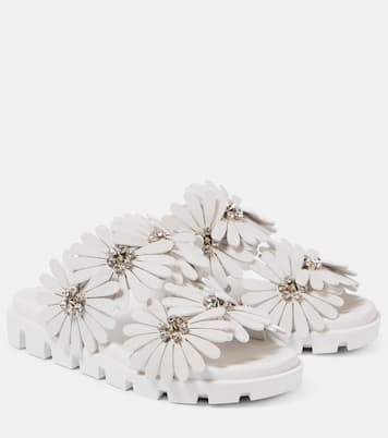 Flora Cool suede and leather slides | Christian Louboutin