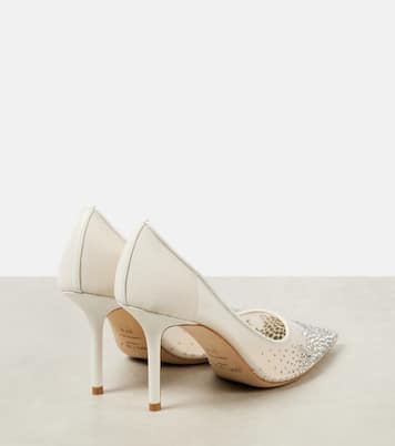Pumps Love 85 in mesh con cristalli | Jimmy Choo