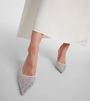 Pumps Love 85 in mesh con cristalli | Jimmy Choo