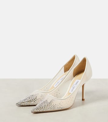 Pumps Love 85 in mesh con cristalli | Jimmy Choo