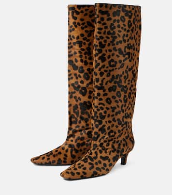 Wide Shaft calf hair knee-high boots | Toteme
