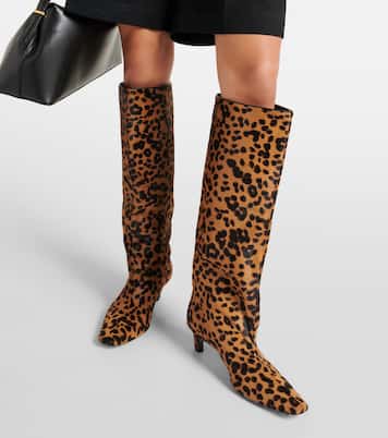 Wide Shaft calf hair knee-high boots | Toteme
