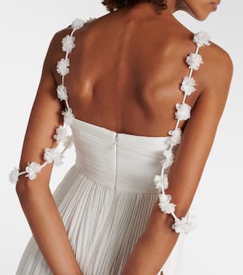 Robe longue de mariée en soie à fleurs | Self-Portrait