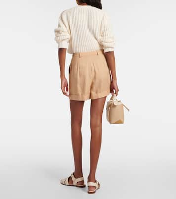 Shorts in lino a pieghe | Loro Piana