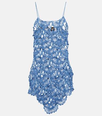 فستان قصير كروشيه من القطن Paula's Ibiza | Loewe