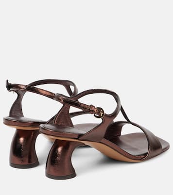 65 metallic leather slingback sandals | Dries Van Noten