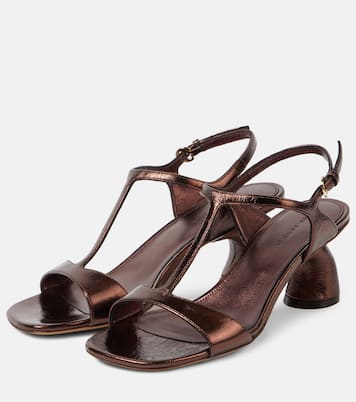 65 metallic leather slingback sandals | Dries Van Noten
