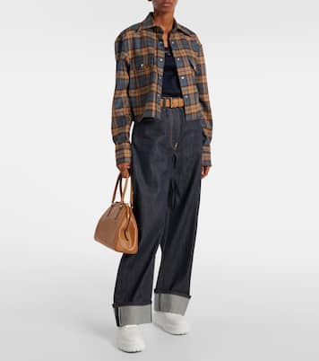 Shearling-lined platform leather sneakers | Prada