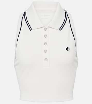 Polo cropped in piqué con logo | Tory Sport
