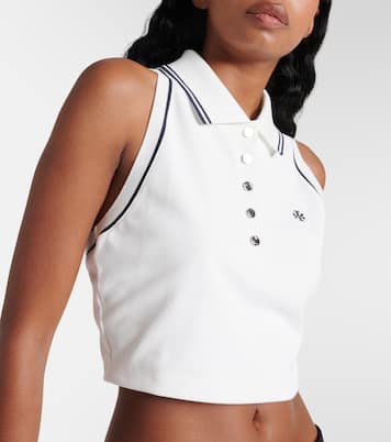 Polo cropped in piqué con logo | Tory Sport