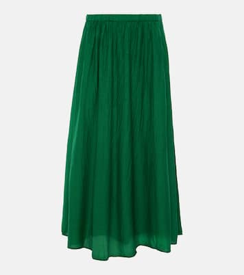 Jupe longue Mariela en coton et soie | Velvet