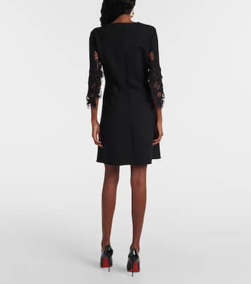 Abito corto Peonia in misto lana con cut-out | Oscar de la Renta