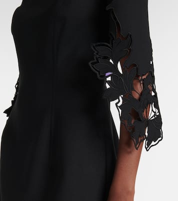 Abito corto Peonia in misto lana con cut-out | Oscar de la Renta