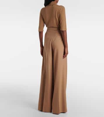 Weite High-Rise-Hose Fagus aus Wolle | Max Mara
