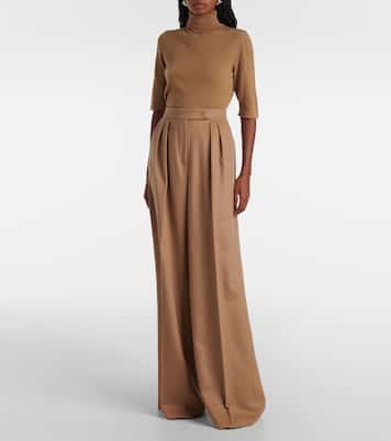 Weite High-Rise-Hose Fagus aus Wolle | Max Mara