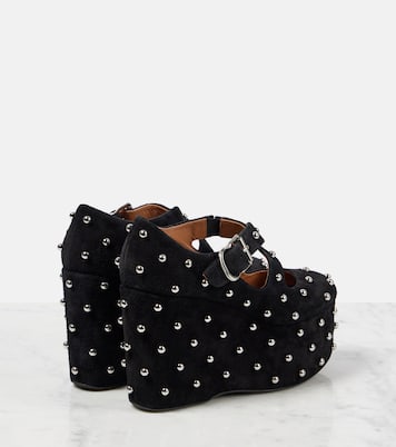 Pumps in suede con borchie e zeppa | Alaïa