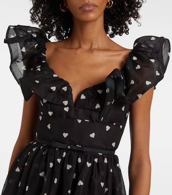 Abito midi in lino e seta a pois | Zimmermann