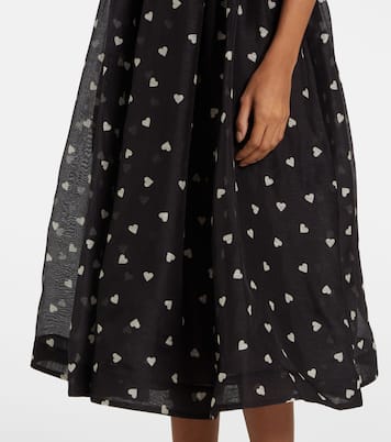Abito midi in lino e seta a pois | Zimmermann
