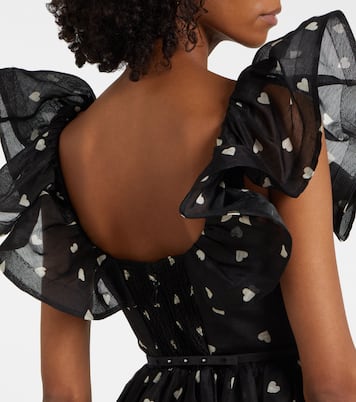 Abito midi in lino e seta a pois | Zimmermann