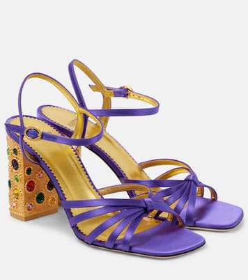Preshoes 90 embellished satin sandals | Valentino Garavani