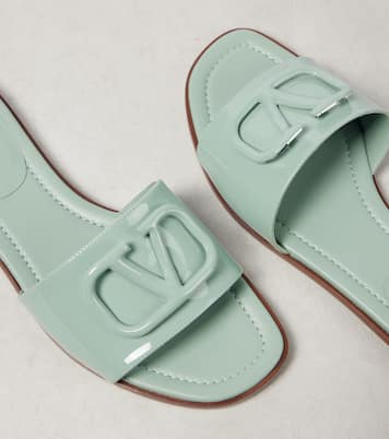 VLogo Signature patent leather slides | Valentino Garavani