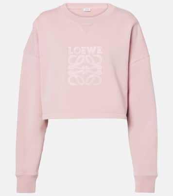 Sudadera cropped de algodón con anagrama | Loewe