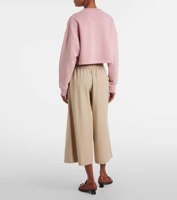 Sudadera cropped de algodón con anagrama | Loewe
