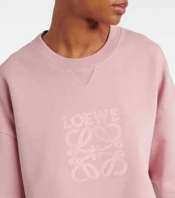 Sudadera cropped de algodón con anagrama | Loewe