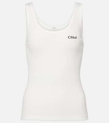 Ribbed-knit cotton tank top | Chloé