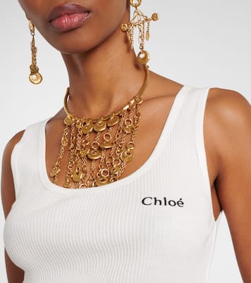 Ribbed-knit cotton tank top | Chloé