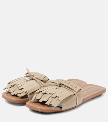 H685 fringed suede slides | Hogan