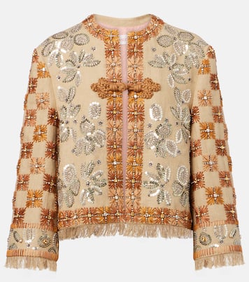 Veste brodée en lin à ornements | Valentino