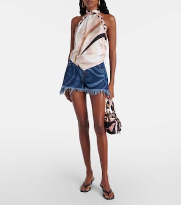 Shorts Marmo de denim con flecos | Pucci