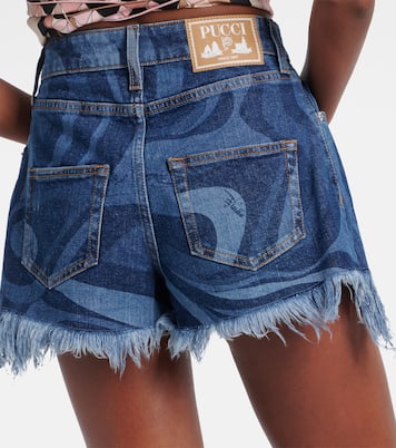 Shorts Marmo de denim con flecos | Pucci