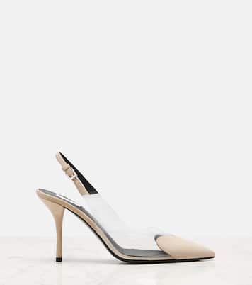 Cœur 90 suede and PVC slingback pumps | Alaïa
