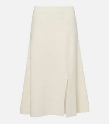 Ribbed-knit wool and cashmere midi skirt | Moncler