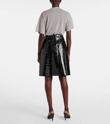 Croc-effect leather miniskirt | Toteme