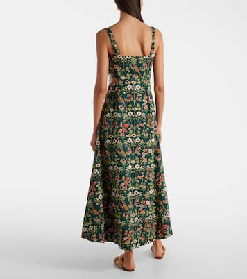 Verano cutout floral cotton midi dress | Agua by Agua Bendita